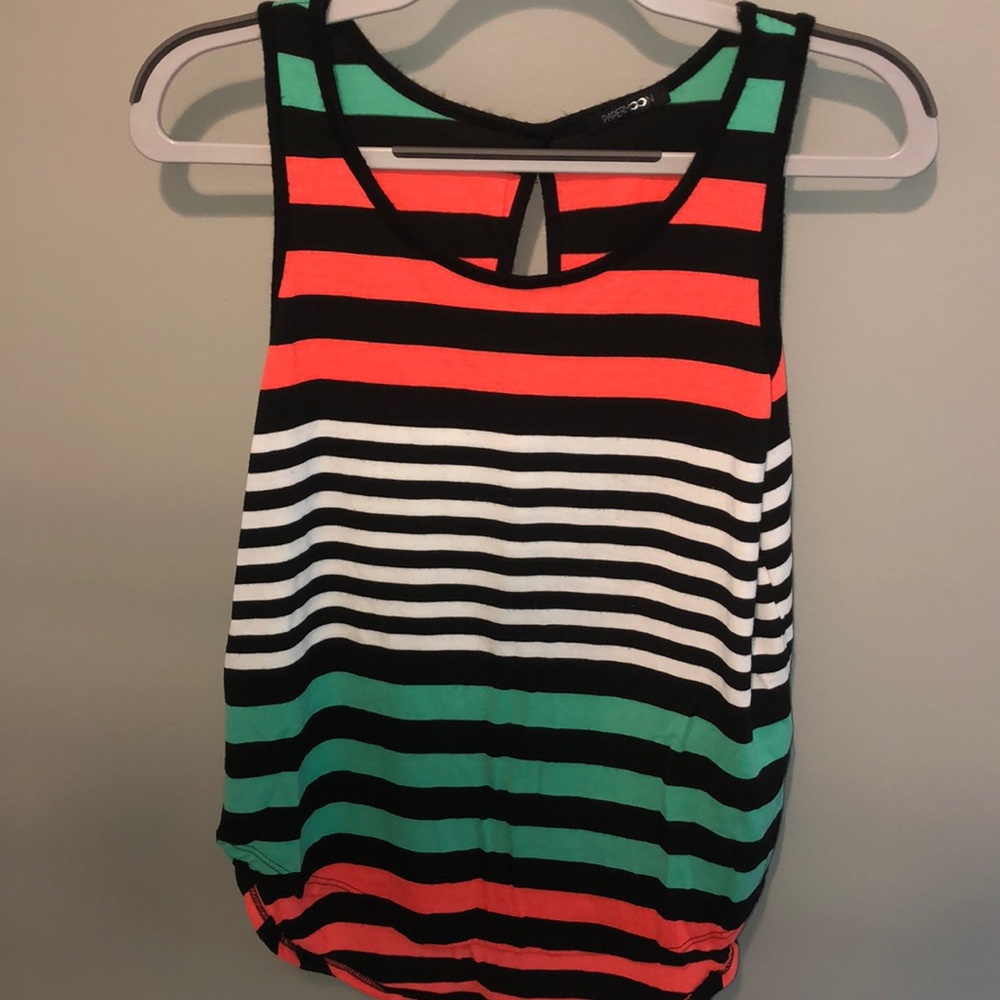 Multi-colored striped tank top